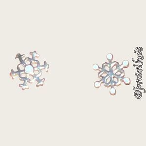 Bundle Sale 3 for $15 | Silver-Tone Snowflake Earrings with White Accents